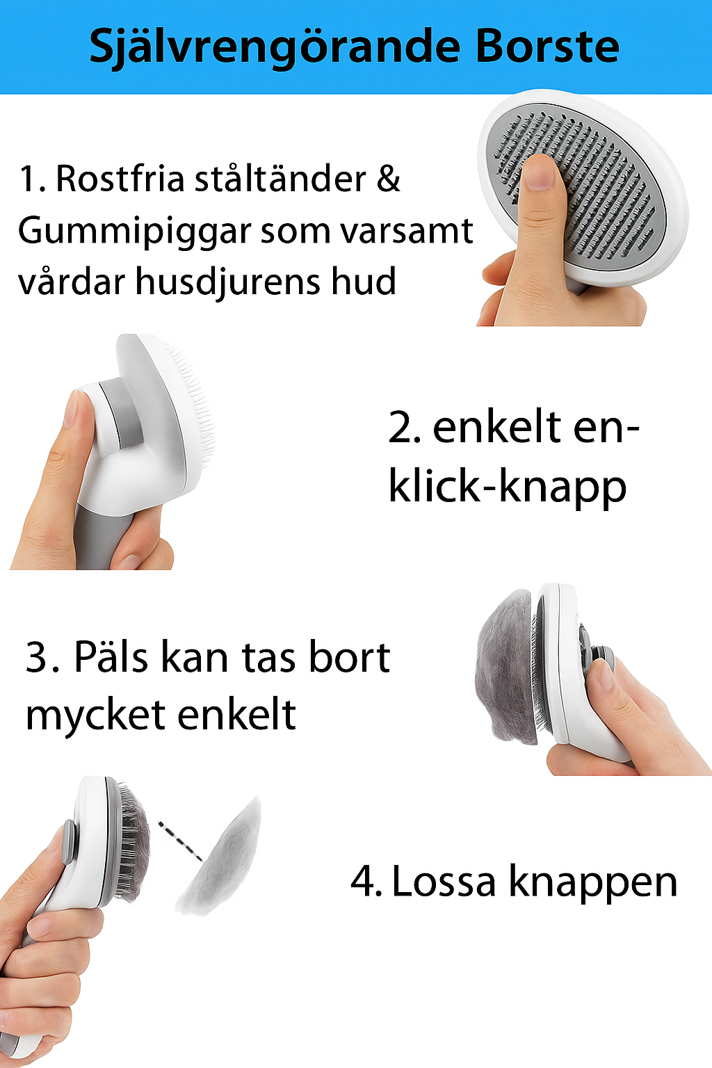 Pälsfri Pro™ – Borsten som Rensar Sig Själv