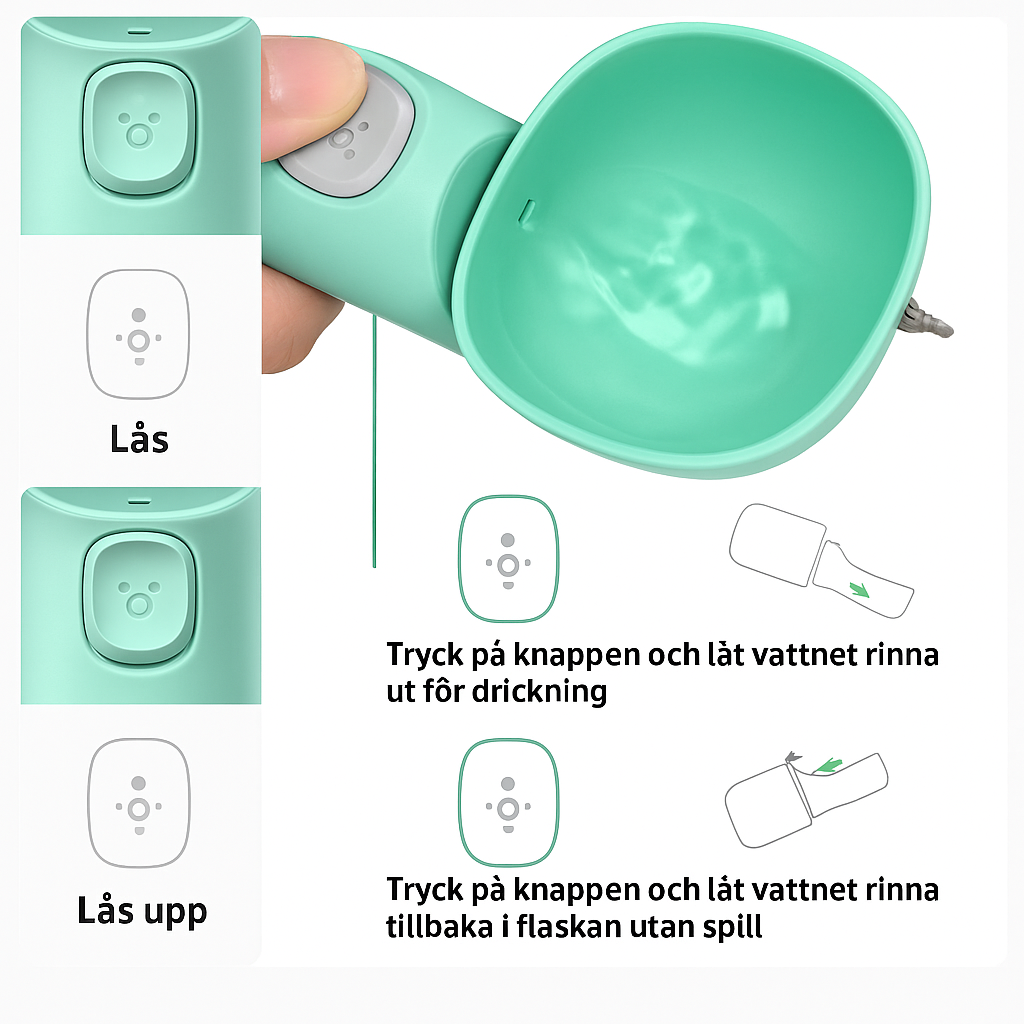 AquaPaws™ – Smart Vattenflaska för Promenader